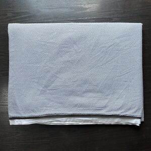 West Elm Twin Duvet Cover Coastal Seersucker Stripes 100% Cotton Button Closure